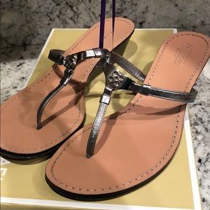 Coach silver strap sandals